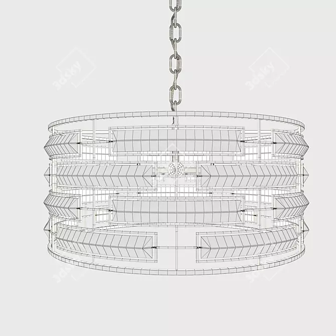 Metallic Glass Chandelier 3D model image 2