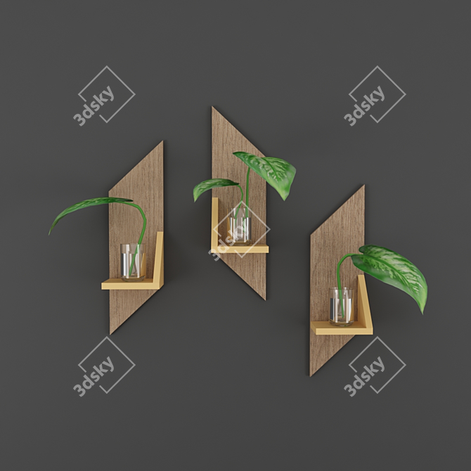 Rustic Wood Wall Sconces 3D model image 1