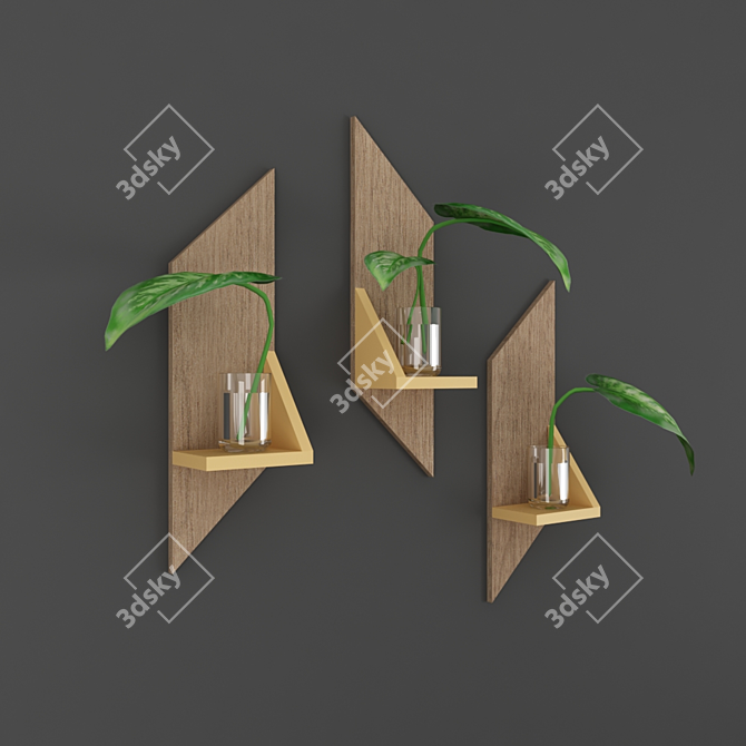 Rustic Wood Wall Sconces 3D model image 2