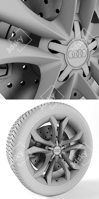 Sleek Audi TTs Wheel 3D model image 3