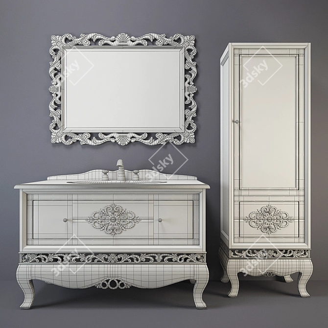 Luxurious Tessoro Versailles Bathroom Furniture 3D model image 2