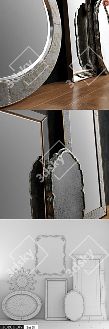 Elegant Mirror Set: Horchow Mirrors 3D model image 3