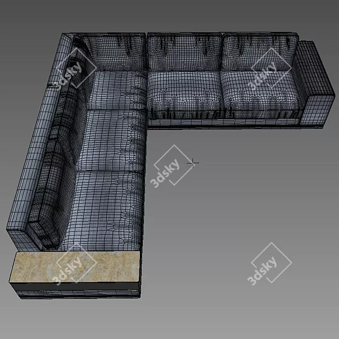 Modern Longi Cohen Sectional Sofa 3D model image 2