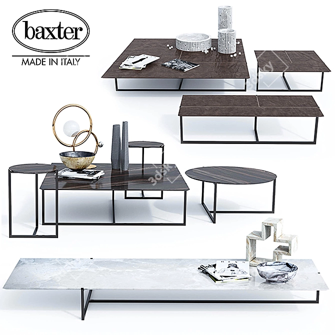 Modern Baxter Icaro Tables - Stunning and Functional Set 3D model image 1