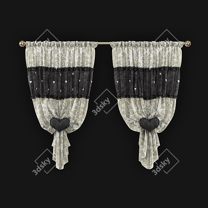 Retopologized Curtain Elements, 55,099 Polygons 3D model image 1