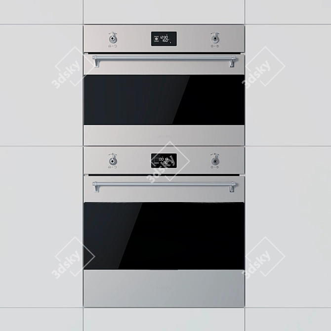 Sleek Smeg Oven Duo: SFP6390XE & SF4390MCX 3D model image 2