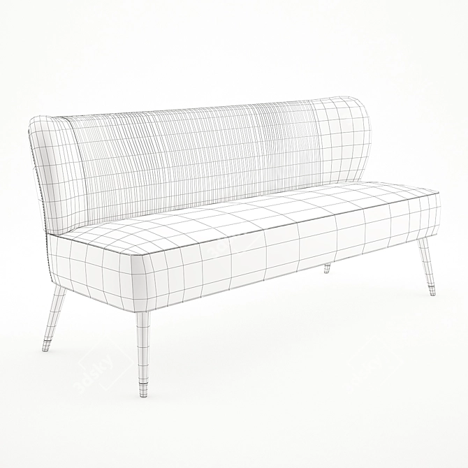 Luxurious Visconti Velvet Twin Sofa 3D model image 3