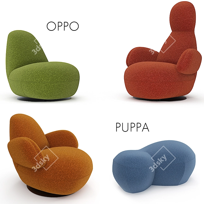 Sleek Oppo Puppa: Stylish & Functional 3D model image 1