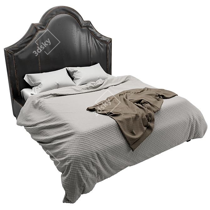 Elegant Jameson Leather Bed 3D model image 1