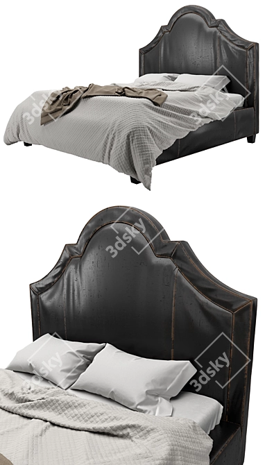 Elegant Jameson Leather Bed 3D model image 2