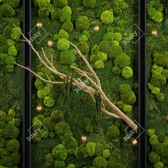 Nature's Oasis: Panel Moss Wall 3D model image 4