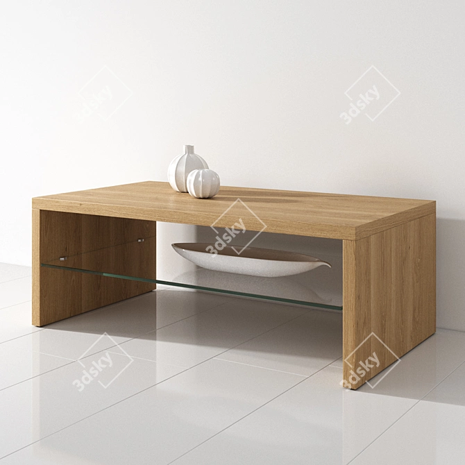 Modern Bero Coffee Table: Stylish Vase Accent 3D model image 1