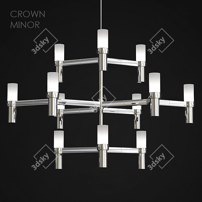 Crown Minor Chrome Suspension Light 3D model image 1