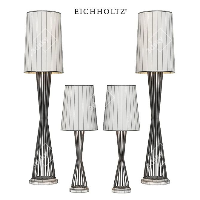 EICHHOLTZ Holmes Floor and Table Lamp Set 3D model image 2