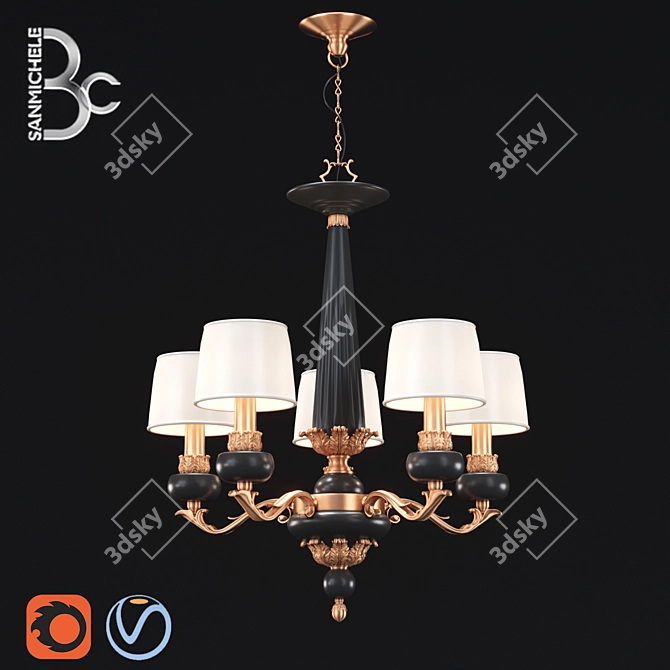 Elegant San Michele Chandelier 3D model image 1