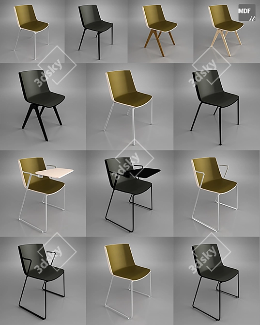 Elegant Aiku Chair: 40 Designs 3D model image 3
