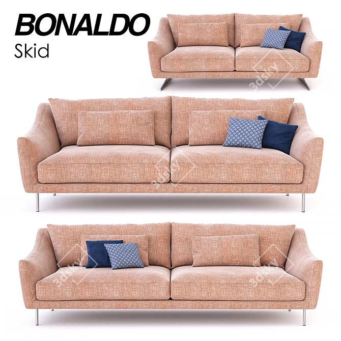 Sleek Skid Dining Table 3D model image 1