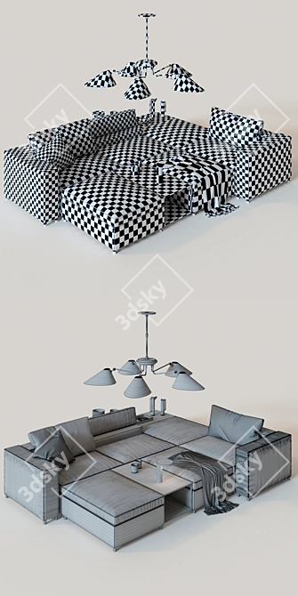 Modular Grafo Sofa by MDF Italia: Versatile and Stylish 3D model image 3