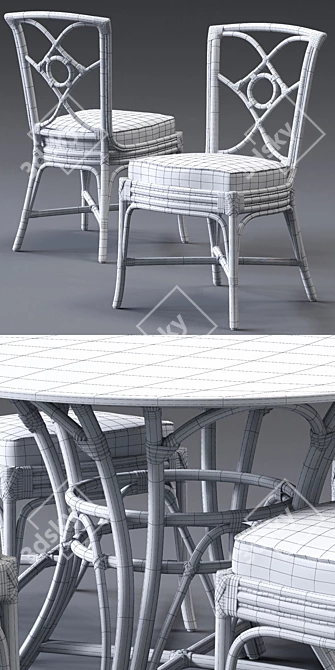 Luxury Dolcefarniente ORTENSIA Chair & IRENE Table 3D model image 3