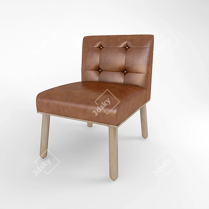 Elegant Velvet Accent Chair 3D model image 1