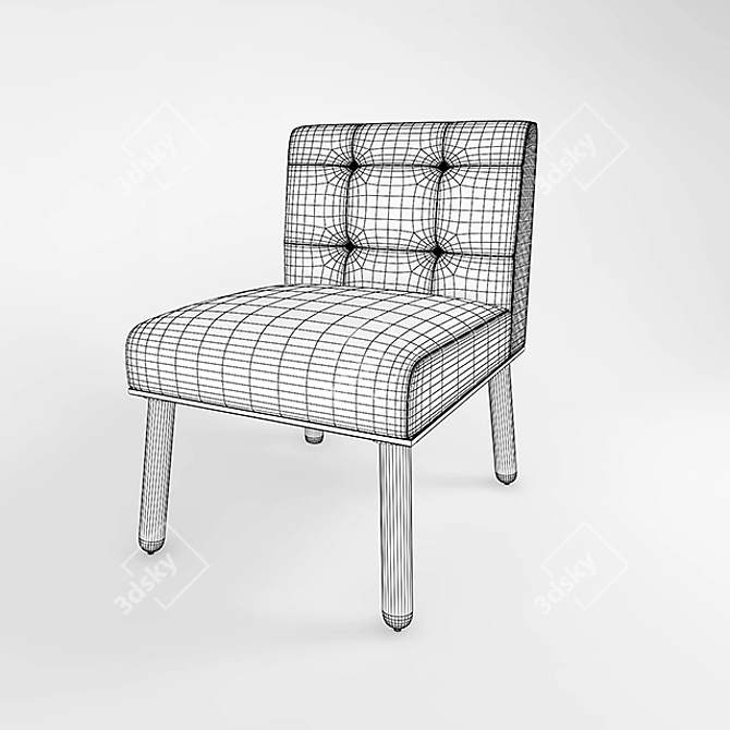 Elegant Velvet Accent Chair 3D model image 2