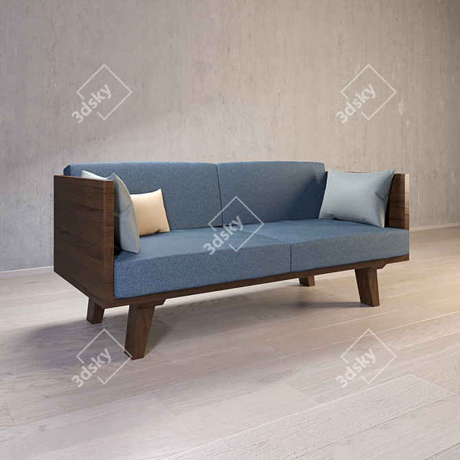 Juno Solid Wood Sofa 3D model image 1