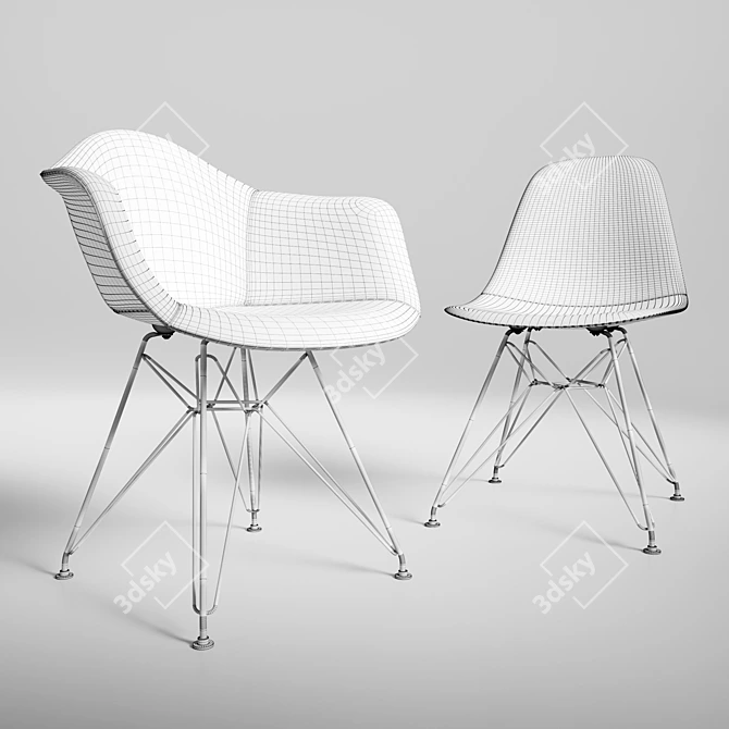 LOFTdesigne Eames Chairs Replica - Model 3565 & 3566 3D model image 3