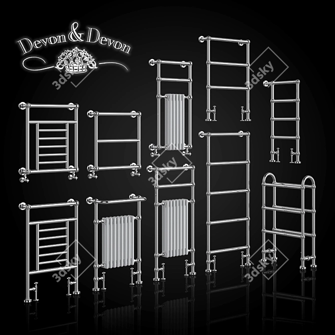 Luxury Towel Warmers Set - Devon Devon 3D model image 1