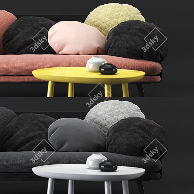 Nubilo Sofa Set: Modern Elegance for Your Living Space 3D model image 2