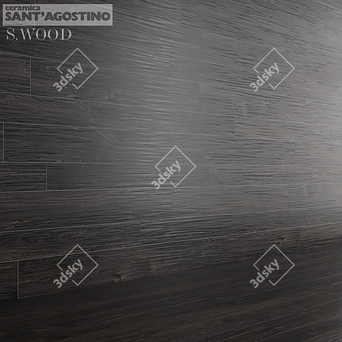 Title: Sant Agostino Black Wood Tile 3D model image 1
