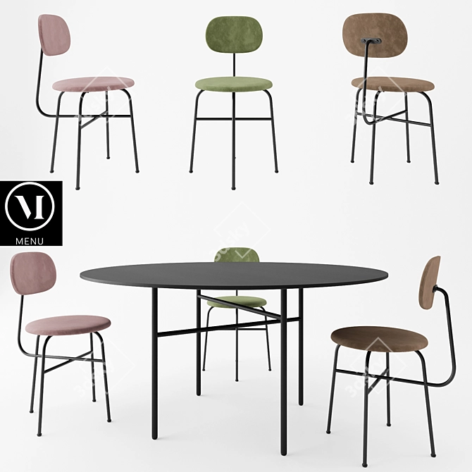 Stylish Afteroom Plus Chair & Snaregade Tables Combo 3D model image 1