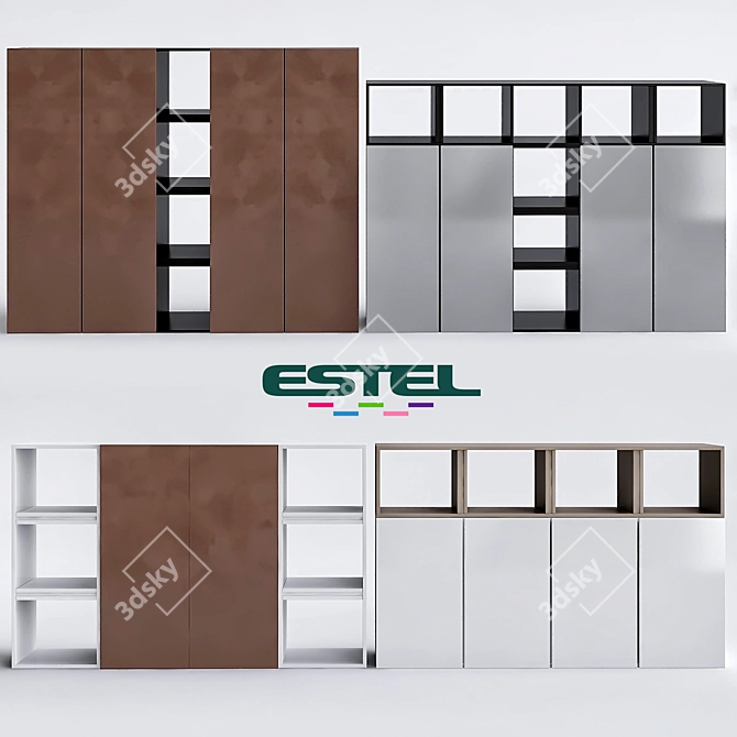 Estel Modular Office Storage 3D model image 1