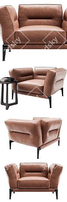 Flexform Adda Contemporary Armchair 3D model image 2