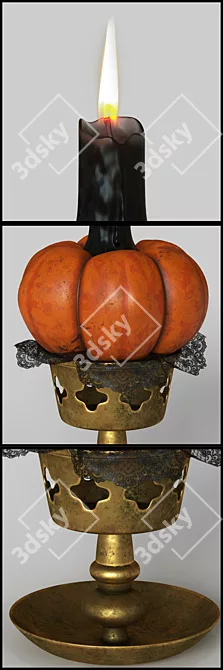 Spooky Glow Halloween Candle 3D model image 2