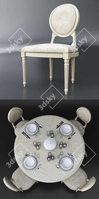 Austin & Tudor Dining Set 3D model image 3