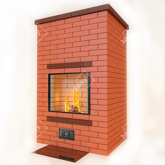 Warm Hearth: Portable Fireplace 3D model image 2