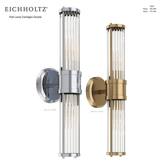 EICHHOLTZ Claridges Double Wall Lamp 3D model image 1