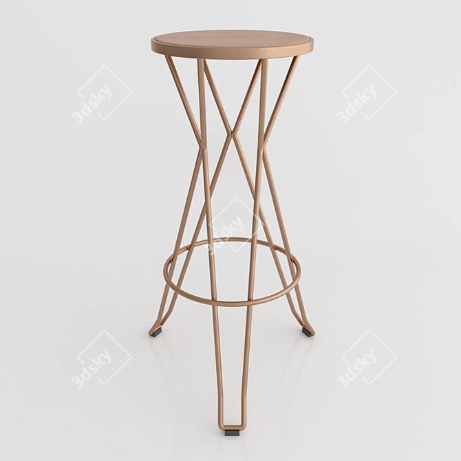  Madrid High Stool: Sleek and Stylish Seating 3D model image 1