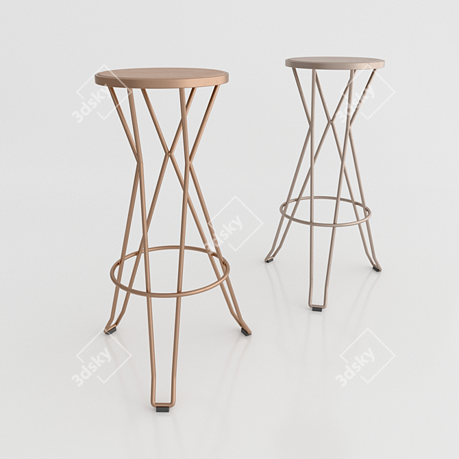  Madrid High Stool: Sleek and Stylish Seating 3D model image 2