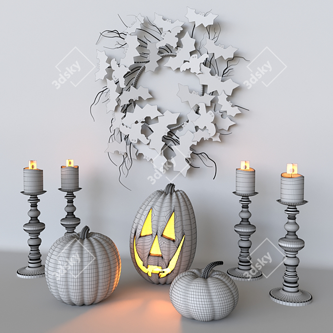 Haunted Halloween Decor Set 3D model image 3