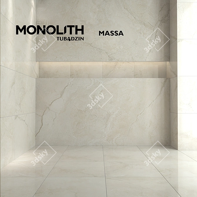 Monolithic Massa Textured Tiles 3D model image 1