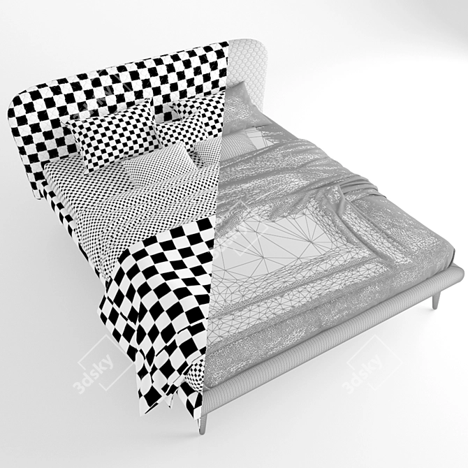 Elegant Bolzan Corolle Bed 3D model image 3
