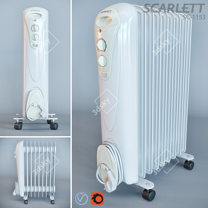 Efficient Heating with Radiator Scarlett 3D model image 1