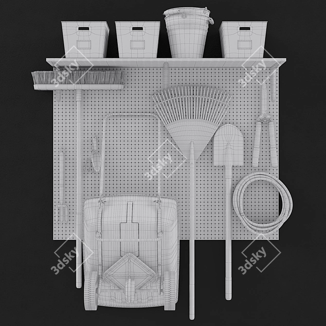 Essential Garden Tools Set 3D model image 2