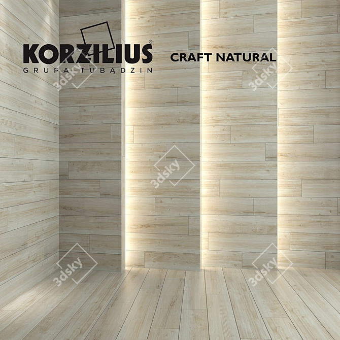 Title: Korzilius Natural Wood Craft Tiles 3D model image 1