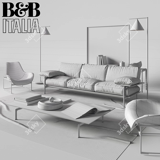 Luxurious B&B Italia Diesis Sofa 3D model image 3