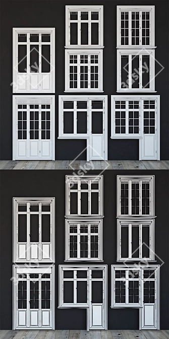 Scandinavian Style Triple Windows 3D model image 3