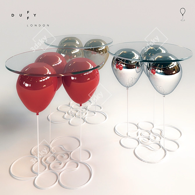 Modern Balloon Side Table 3D model image 1