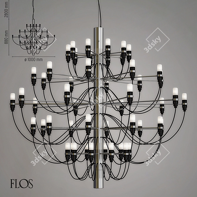 Title: Flos 2097 50 Chrome Chandelier 3D model image 1