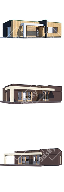 Modern Private House Design Kit 3D model image 3